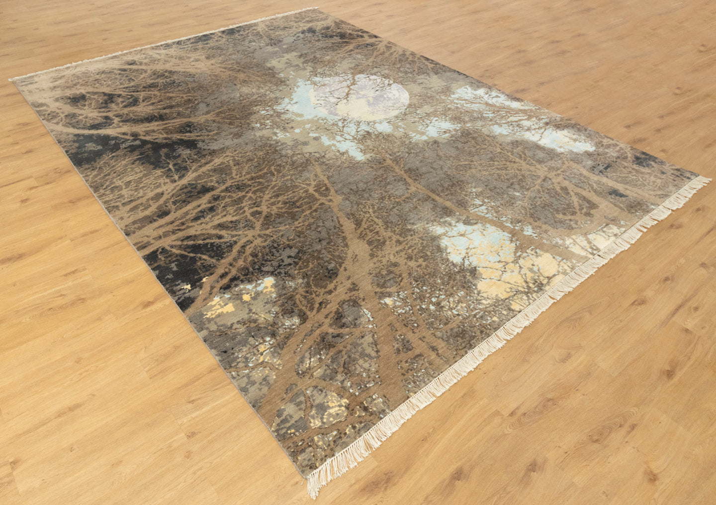 9x12 Natural Moon Theme Tree of life hand Knotted High Quality Wool Rug | Order Rug Online